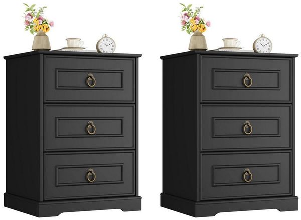 Homfa Nachttisch Nachtschrank Nachtkommode Nachtkonsole (2-St)
