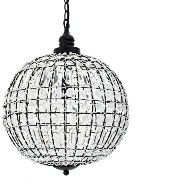 Grafelstein Hängeleuchten Kugellampe CRISTAL schwarz mit Kristallen Kugelleuchte Hängelampe Kuge