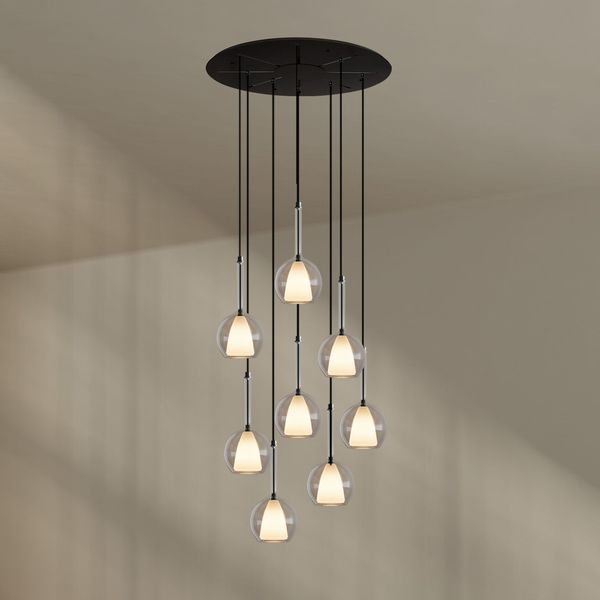 s.luce Belluna Galerieleuchte 8-flammig Ø 80cm Baldachin Klar Ø 14cm