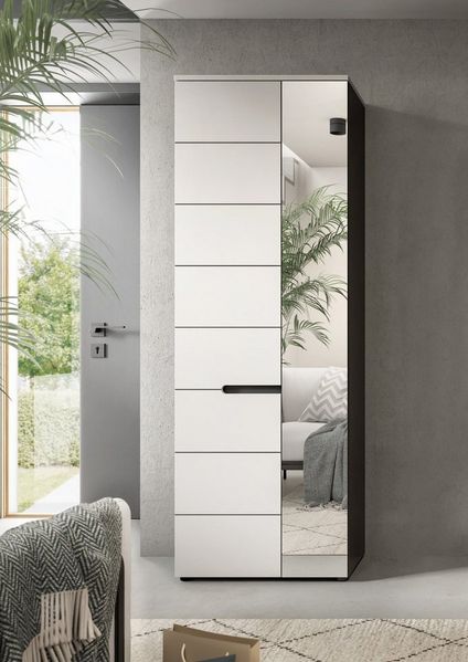 Home affaire Garderobenschrank REHAT, TOPSELLER!, Höhe 190cm, 2 Türen, 6 Fächer, 1 Kleiderstange (1-St, in verschiedenen Farben erhältlich) Garderobe, Flurschrank, Dielenschrank, Kleiderschrank, Garderobenmöbel