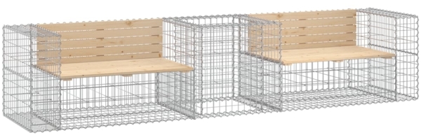 vidaXL Gartenbank mit Gabione Massivholz Kiefer 3196245