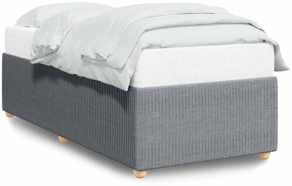 Einzelbettgestell Design für Erwachsene ohne Matratze Hellgrau 90x200 cm Stoff d5052e