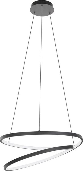 Eglo 900472 Hängeleuchte RUOTALE Alu, Stahl schwarz, Kunststoff weiss LED 37W 3000K H:150cm Ø55cm höhenverstellbar