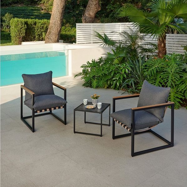 HTI-Living Gartenstuhl Gartensitzgruppe 2 Stühle und Tisch (Stück, 3 St), Terrassenmöbel Outdoor Möbel