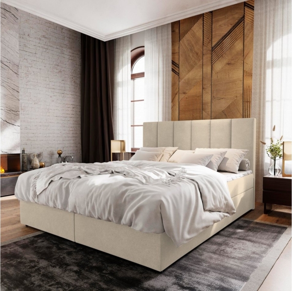 Masseno Boxbett MERIL 140x200 cm mit Bonell Matratze und Topper