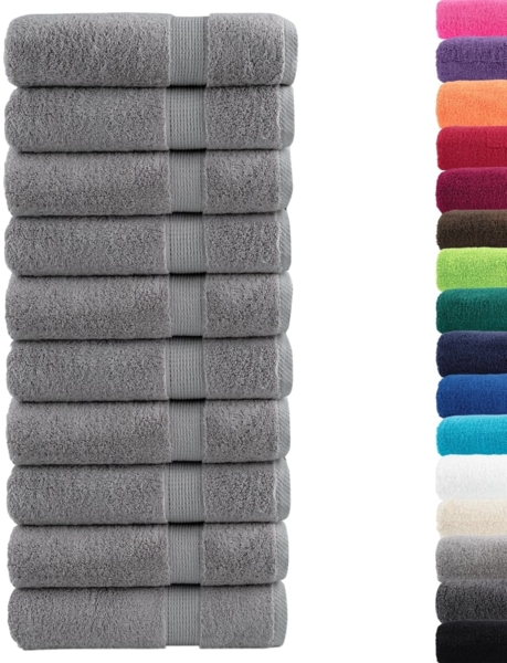 vidaXL Premium Duschtücher SOLUND 10 Stk. Grau 70x140 cm 600 g/m² 137310