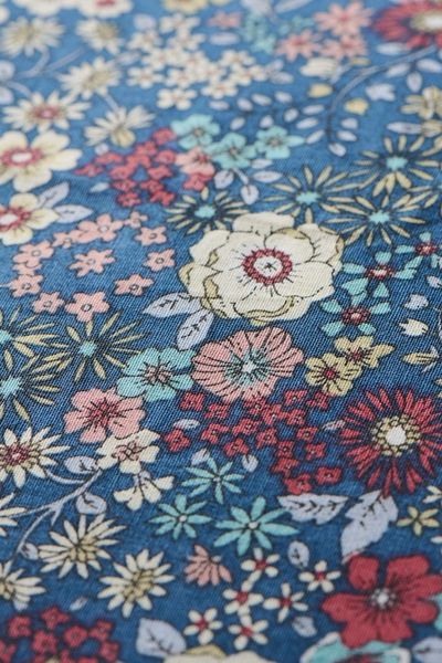 Ib Laursen - Kissenbezug Kissenhülle 60x60cm Blau Weiß Rot Blumenmuster 62983-00