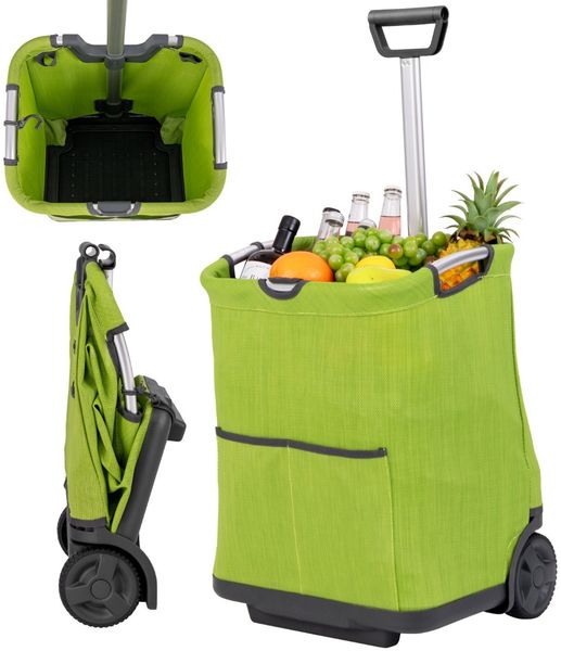 50 L Klappbarer Einkaufstrolley mit 3 Taschen & Ausziehbarem Lenker Einkaufswagen Rollwagen