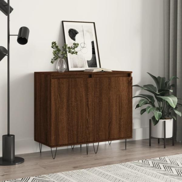 vidaXL Sideboards 2 Stk. Braun Eichen-Optik 40x35x70 cm Holzwerkstoff 831067