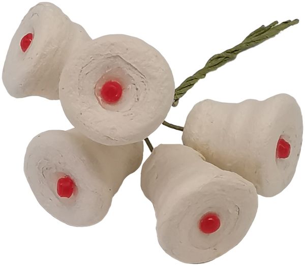 Glocke, 5er Set Watteglocken Ø 2cm x 2cm Schatzhauser Weihnachtsschmuck