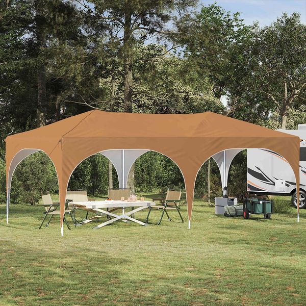 vidaXL Pop-up Partyzelt 575 x 288 x 245 cm Beige Oxford-Stoff 42019881