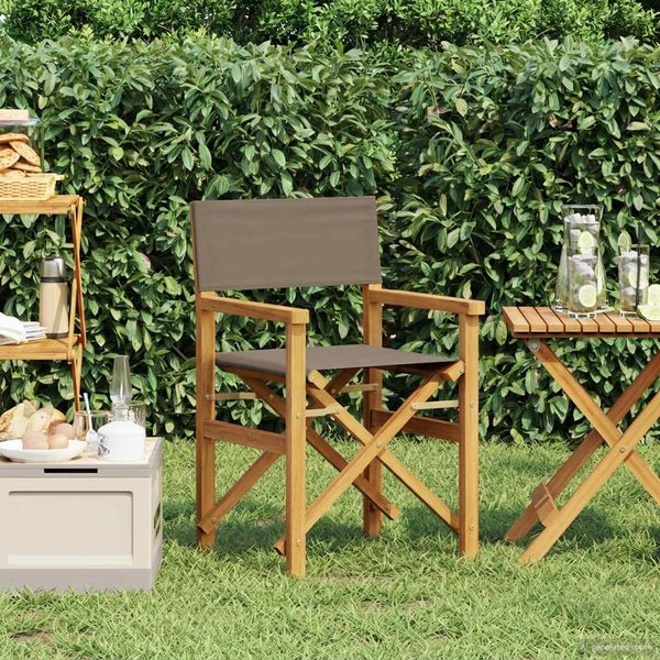 vidaXL Esszimmerstuhl Braun und Taupe 56 x 54 x 87 cm Massivholz Teak 42032675