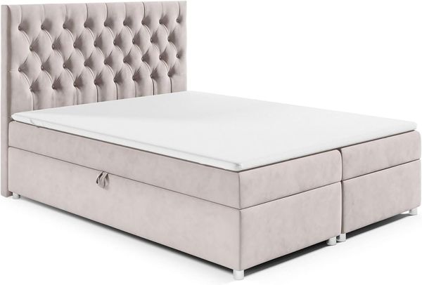 Best for Home Boxspringbett mit Bettkasten Doppelbett Trinity K14 Bonellfederkern inkl 7cm Topper (140x200 160x200 180x200 200x200 cm, Bonell-Matratze, gepolstertes Kopfteil, Polsterbett versch. Größen), mit oder ohne Topper, Flexible Liefermöglichkeit...
