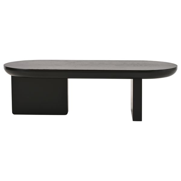 Merax 120 cm schwarzer Couchtisch, Wohnzimmertisch mit Sprühfarbe besprühen, Ovaler Tisch, Sofatisch, Beistelltisch, Kaffeetisch Bild 8
