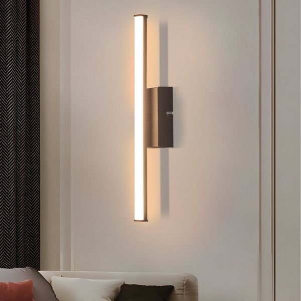 Nettlife LED Wandleuchte Schwarz Modern 6W 3000K Warmweiß für Flur, LED fest integriert, Warmweiß, Wandlicht für Wohnzimmer Schlafzimmer Küche