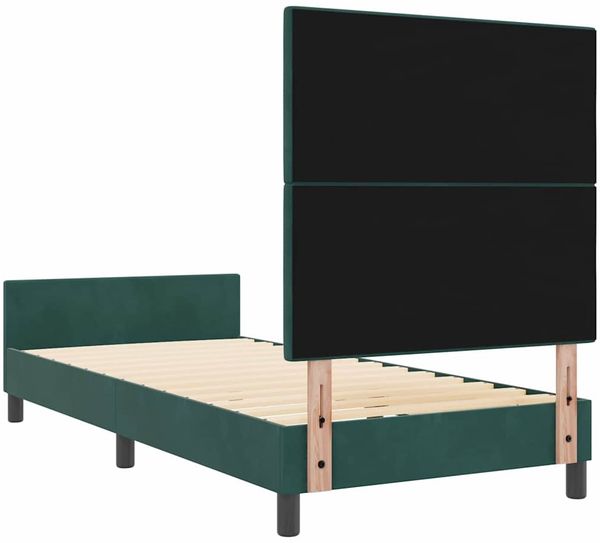 vidaXL Boxspringbett mit Kopfteil Dunkelgrün 90 x 200 cm Samt 3344918 Bild 9
