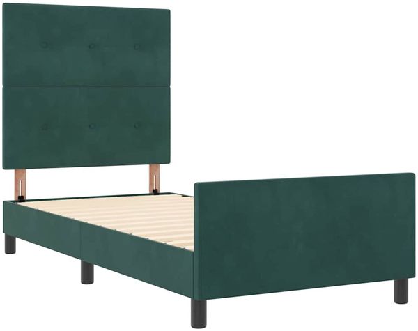 vidaXL Boxspringbett mit Kopfteil Dunkelgrün 90 x 200 cm Samt 3344918 Bild 5
