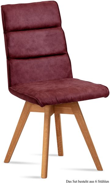 Esszimmerstuhl drehbar (6er-Set) Doris 47x92x60 Eiche geölt/Marsala