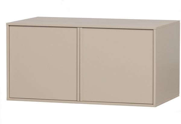 Kleiderschrank Daily Closet aus Kiefernholz, modern, Push-to-Open, dakargrau, 50x100 cm