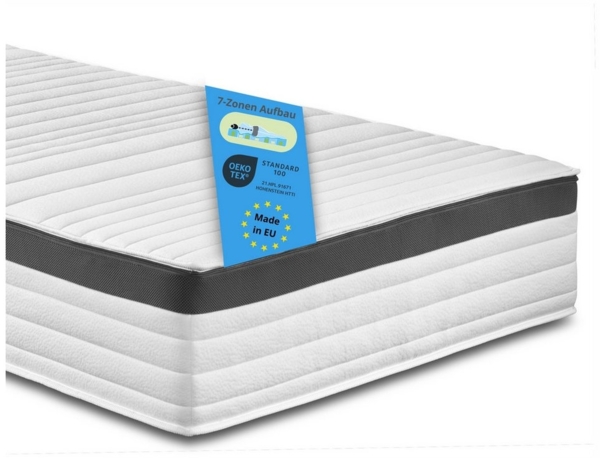 Taschenfederkernmatratze Elite Line, Bodyprotect, 25 cm hoch, orthopädische Matratze, 7-Zonen, Größe: 80x200, Härtegrad: H4