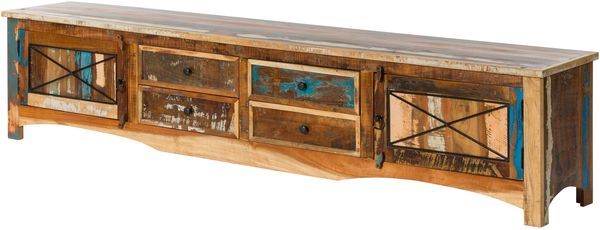 TV-Board Altholz 240x40x50 mehrfarbig lackiert NATURE OF SPIRIT #43