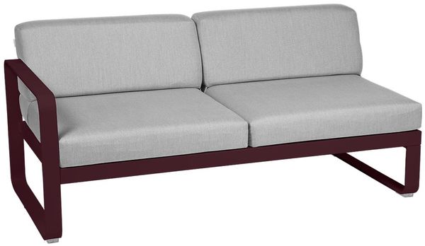 Bellevie Lounge 2-Sitzer Modul B9 Schwarzkirsche 79 Flanellgrau Links