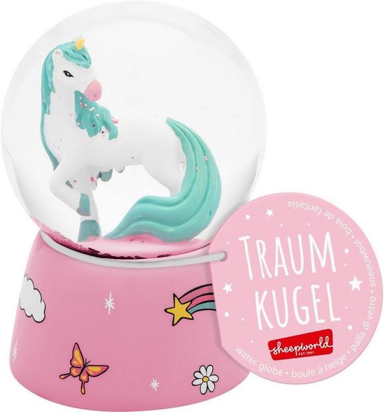 Traumkugel Glitzerkugel Schneekugel Geschenk Sheepworld EINHORN 74918