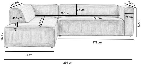 Bronx71 Ecksofa Memphis Leder anthrazit links Bild 8