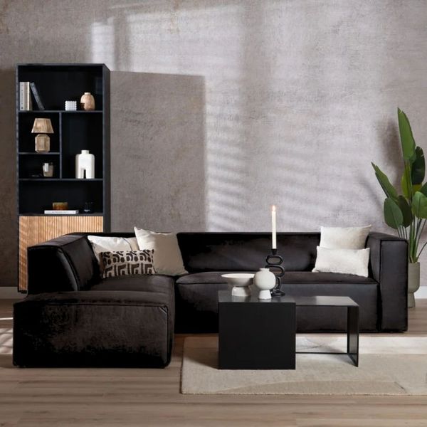 Bronx71 Ecksofa Memphis Leder anthrazit links