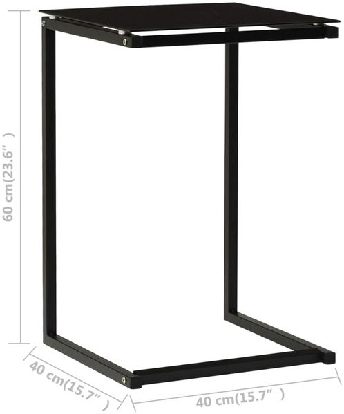 vidaXL Beistelltisch Schwarz 40x40x60 cm Hartglas 322784 Bild 7