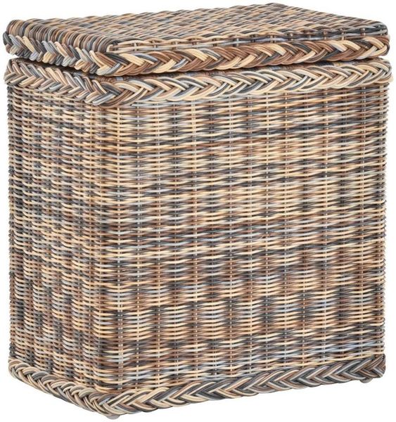 Krines Home Wäschekorb Rattan Wäschebox mit Deckel Wäschetruhe Wäschekorb Wäschesammler, mit Inlett Korb zur Aufbewahrung