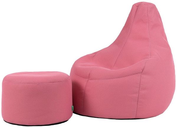 icon Sitzsack Sessel Gaming Stuhl aus Techmesh mit Hocker (Spar-Set, 1 x Sitzsack, 1 x Fußhocker), Sitzsack XXL, Gaming Sitzsack, Made in Germany, Erwachsene & Kinder