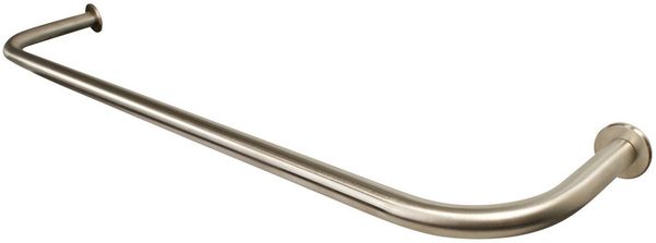 iso-design Gardinenstange Edelstahl 20 mm Set mit Retourenbogen, Vorhangstange, Ø 20 mm, Wandmontage, geschraubt, Edelstahl, Durch den Bogen super für Verdunklung geeignet