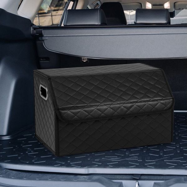 COSTWAY Aufbewahrungsbox, 35L Kofferraumtasche faltbar mit Deckel & Trennwand
