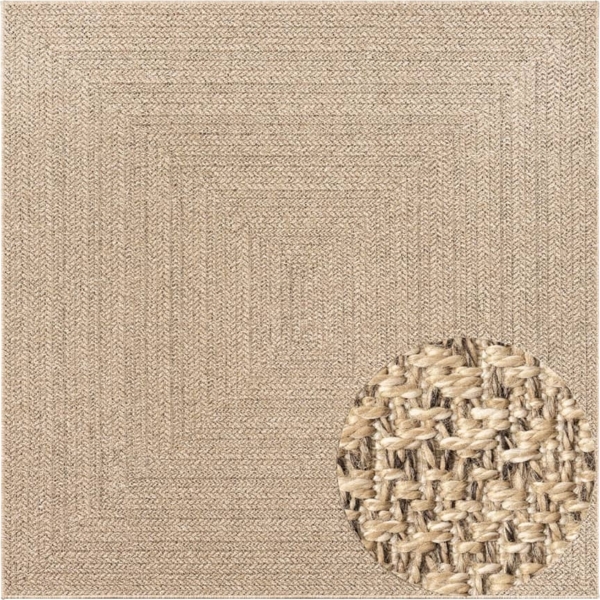 vidaXL Teppich ZIZUR 240x240 cm Jute-Optik Indoor und Outdoor 4006156