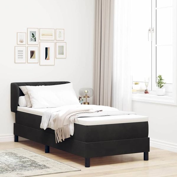 vidaXL Boxspringbett mit Kopfteil Schwarz 80 x 200 cm Samt 3340414