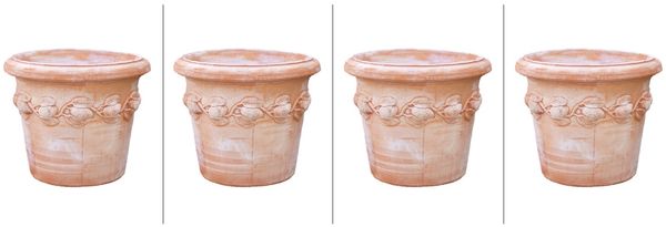 4 x Tontöpfe Pflanzkübel Blumentopf Limonen Limoni XXL 60x50 cm Terrakotta Italy