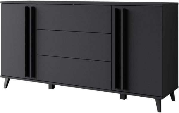 Home affaire Sideboard Helsinki, Kommode mit 2 Türen und 3 Schubladen, Breite 150 cm (1 St), Push-to-Open-Schubladen, höhenverstellbare Einlegeböden