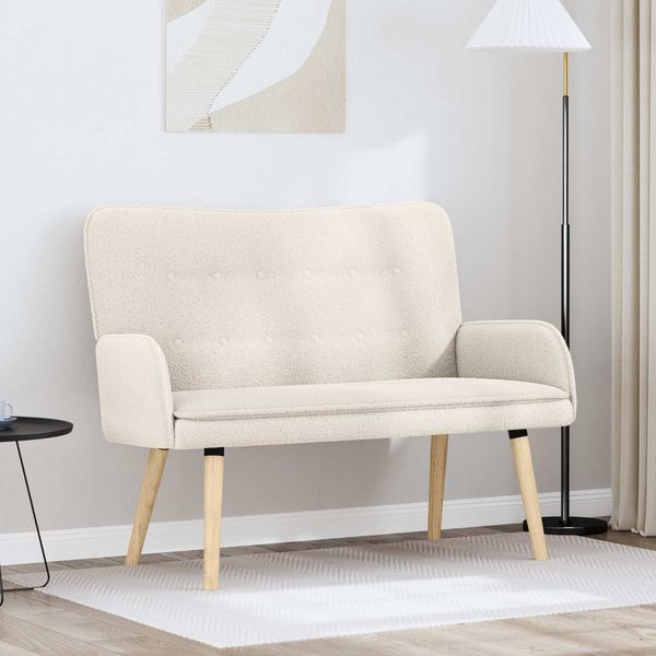 vidaXL 2-Sitzer Sofa Creme 115 x 61 x 87 cm Bouclé 42028924