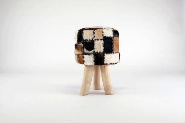 Romanteaka 7995-10 Sitzhocker mit Ziegenfell rund D 30 cm