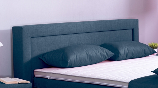 Meisterbetten Boxspringbett Rico 180x200 in W-Blue, Matratzenbezug Nano, Komfortschaum-Topper Bild 4