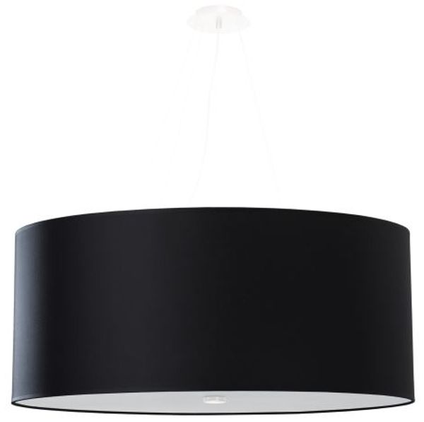 Pendelleuchte, Schwarz, Weiß, Stoff, Glas, Stahl