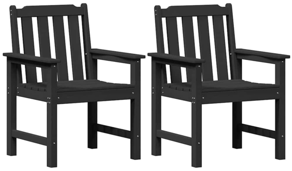 vidaXL Garten-Esszimmerstuhl 2 pcs Schwarz 65,5 x 59 x 88 cm HDPE 42006605
