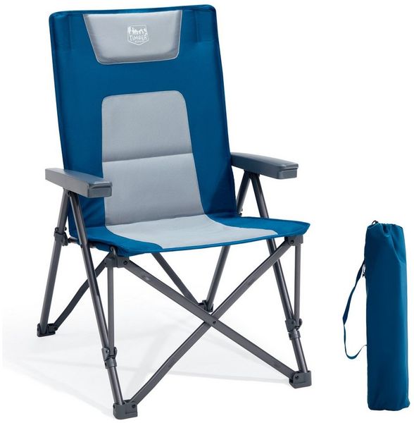 TIMBER RIDGE Campingstuhl Klappstuhl mit Gepolstert, 260 KG belastbar (1 St), mit Tragetasche, für Camping, Wandern & Picknick