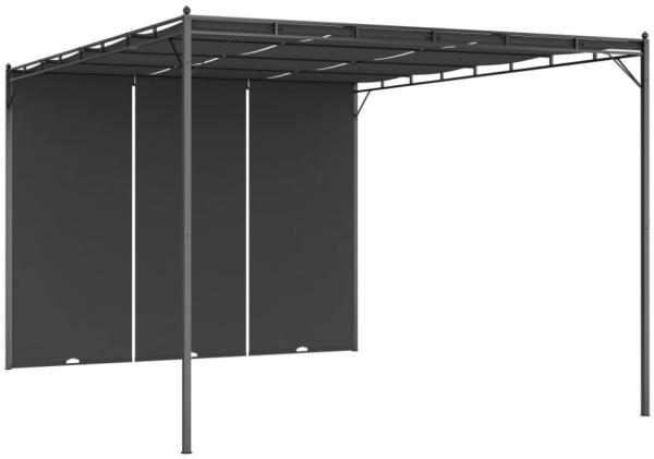 vidaXL Gartenpavillon mit Seitenvorhang 4x3x2,25 m Anthrazit 47996