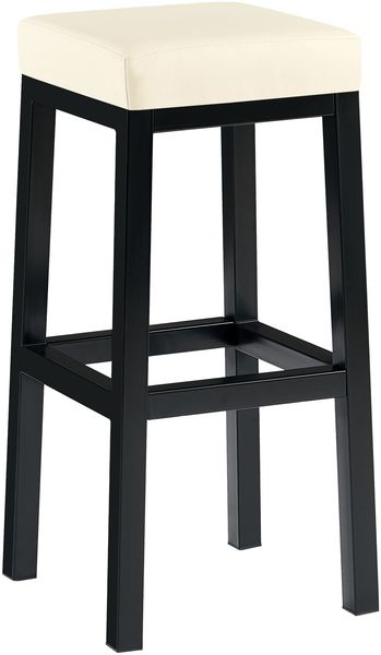 CLP Barhocker Taylor mit schwarzem Metallgestell Sitzhöhe 83 cm,creme Kunstleder