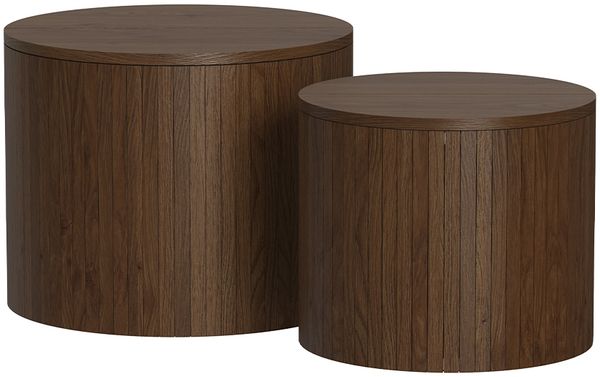 Couchtisch-Set Tavilo Nussbaum 48 x 48 cm 2 Teile Vicco