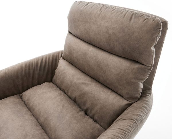 Esszimmerstuhl Abelia-Flex mit Armlehnen Mikrofaser Taupe Vintage Kreuzgestell breit Edelstahl Bild 4