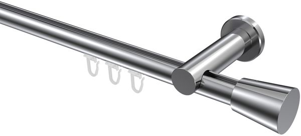 Innenlauf-Gardinenstangen-Set Platon Sitra 100 cm, 1-läufig, 20 mm Ø Chrom