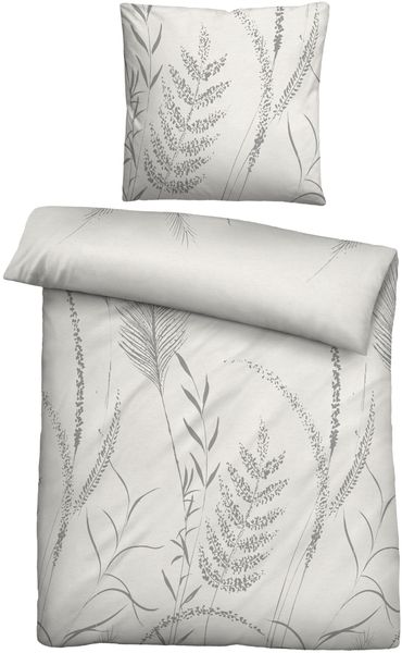biberna Melange-Flanell Bettwäsche 0840518 GRAESER, grau, 1x 135x200 cm + 1x 80x80 cm